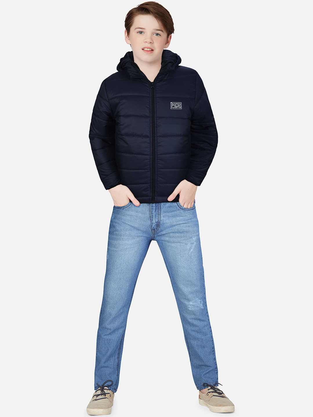 

Gini and Jony Boys Hooded Puffer Jacket, Black