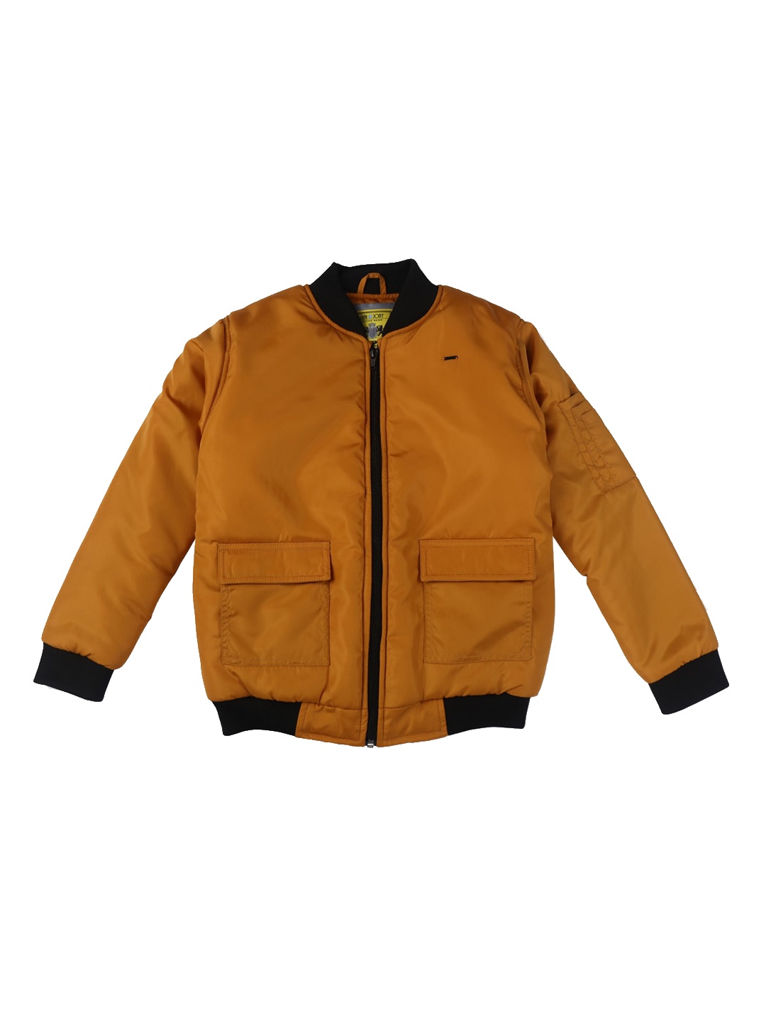 

Gini and Jony Boys Mandarin Collar Bomber Jacket, Mustard