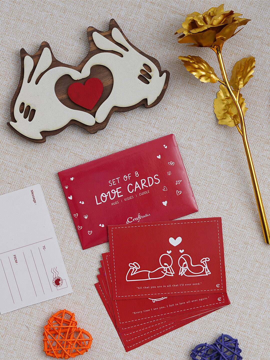 

eCraftIndia Red & White 3 Pcs Valentine's Day Gift Set