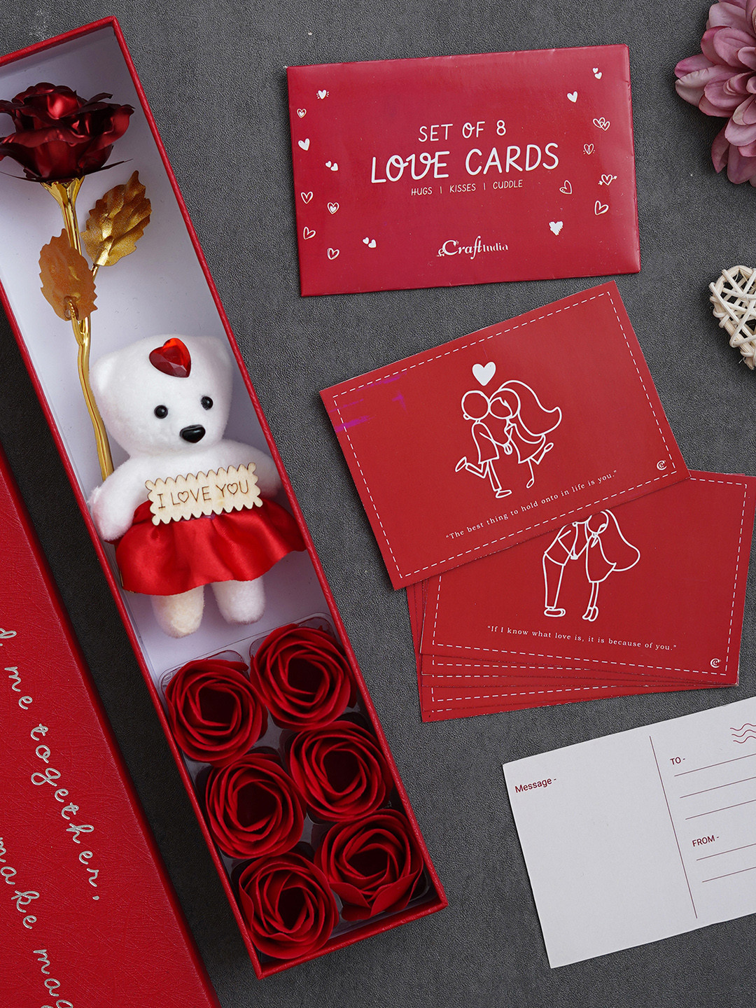 

eCraftIndia Red & White 2 Pcs Valentine's Day Gift Set
