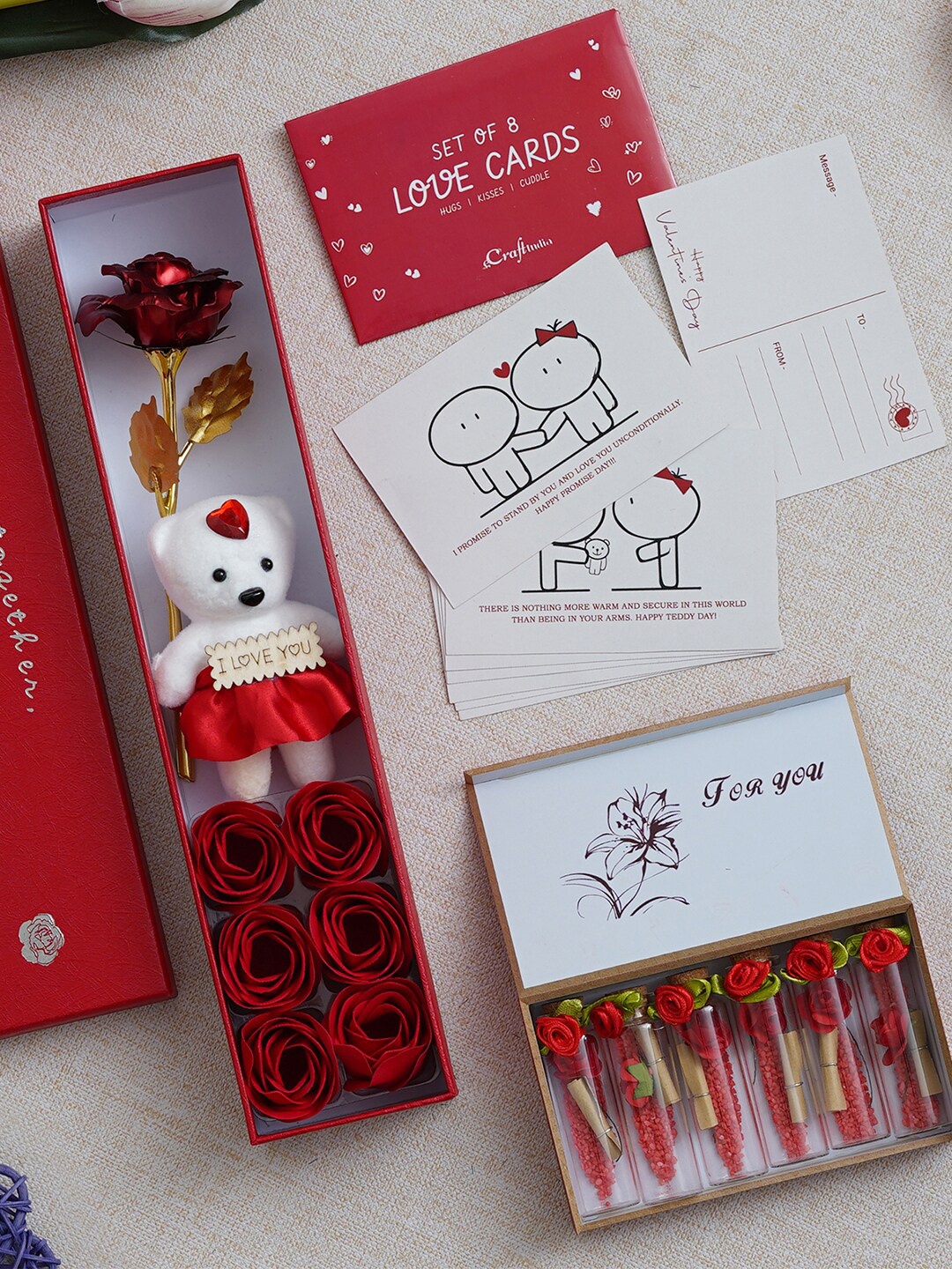 

eCraftIndia Red & White 3 Pcs Valentine Gift Set