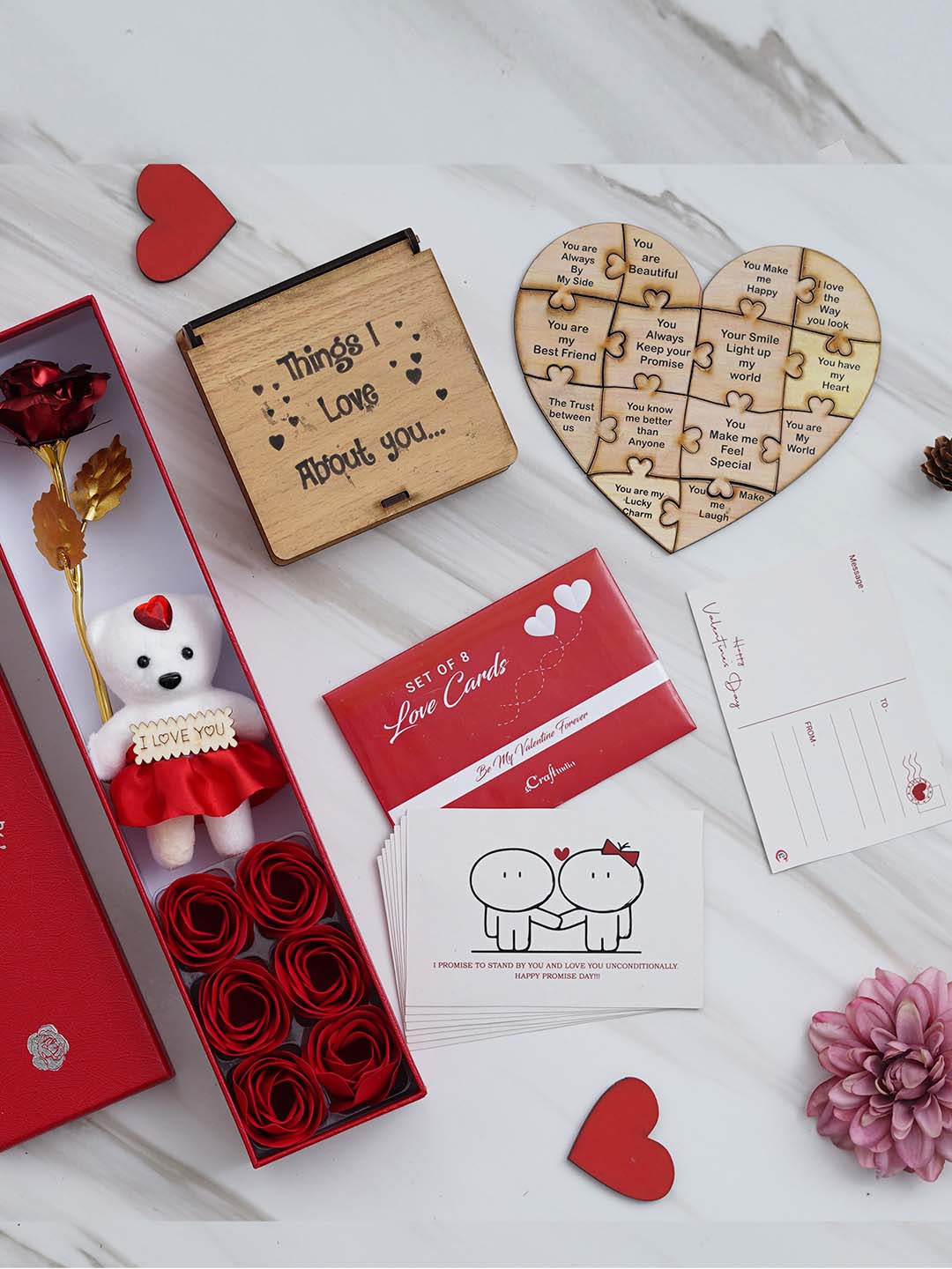 

eCraftIndia Red & White 3 Pcs Valentine Gift Set