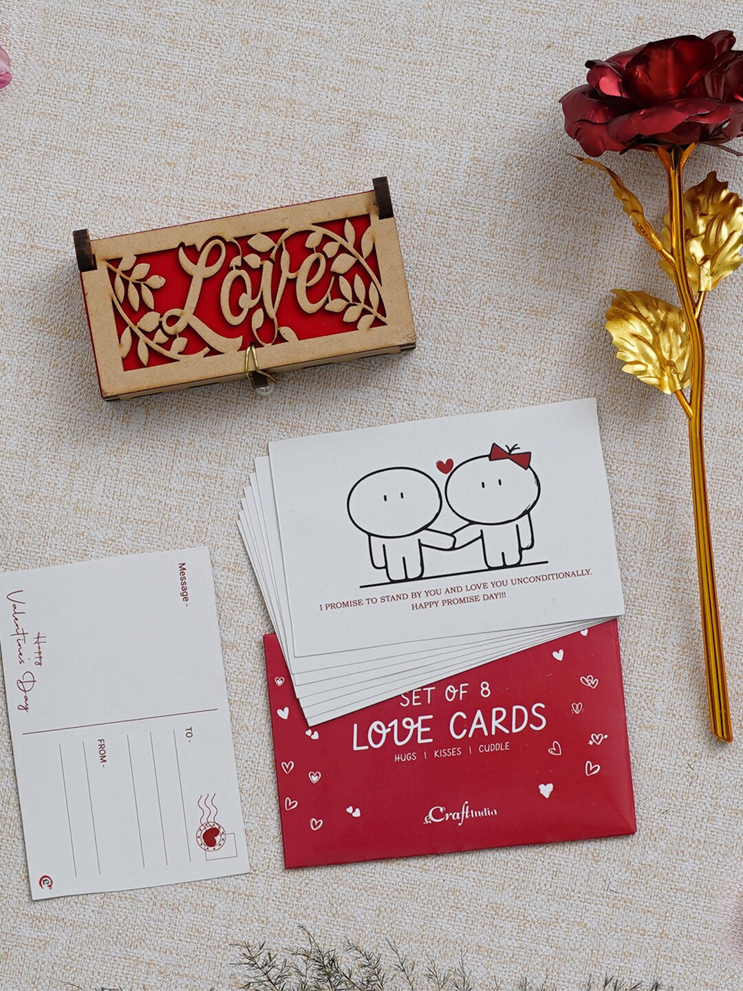 

eCraftIndia Red & Brown 3 Pcs Valentine Gift Set