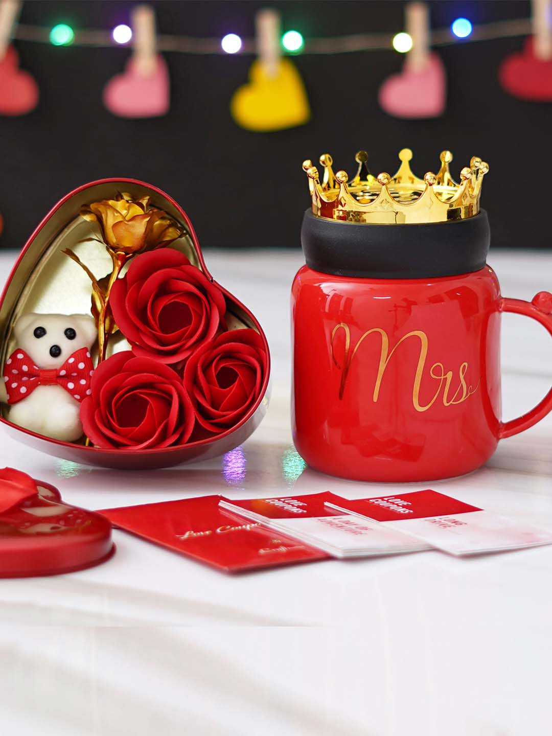 

eCraftIndia Red & White 3 Pcs Valentine's Day Gift Set