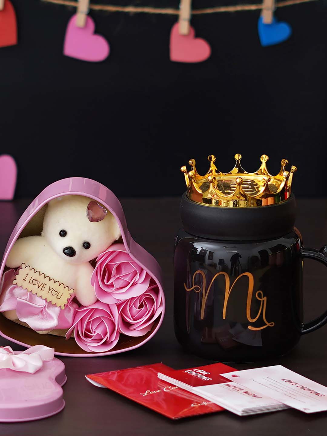 

eCraftIndia Pink & Black 3 Pcs Valentine's Day Gift Set