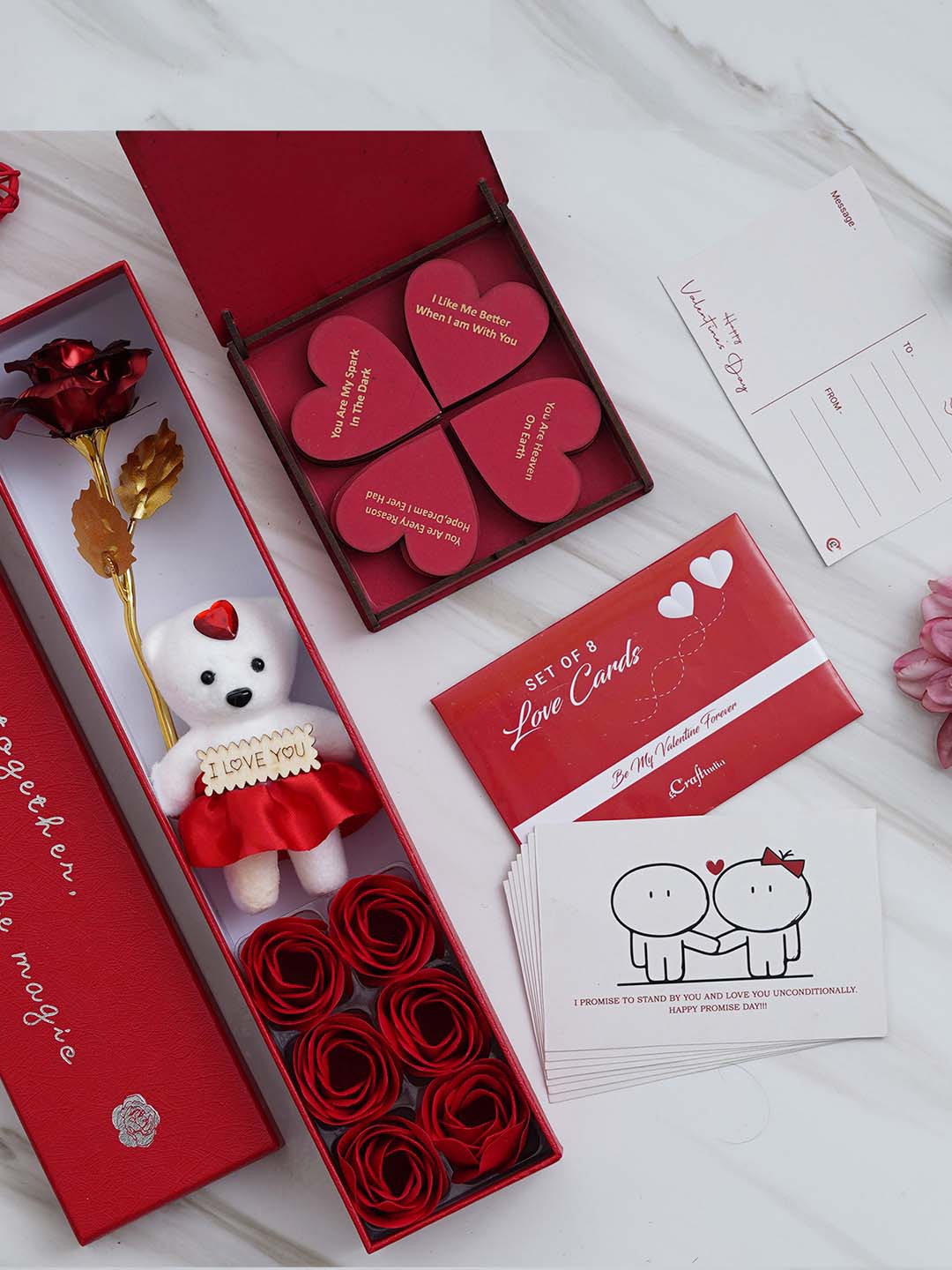 

eCraftIndia Red & White 3 Pcs Valentine Gift Set