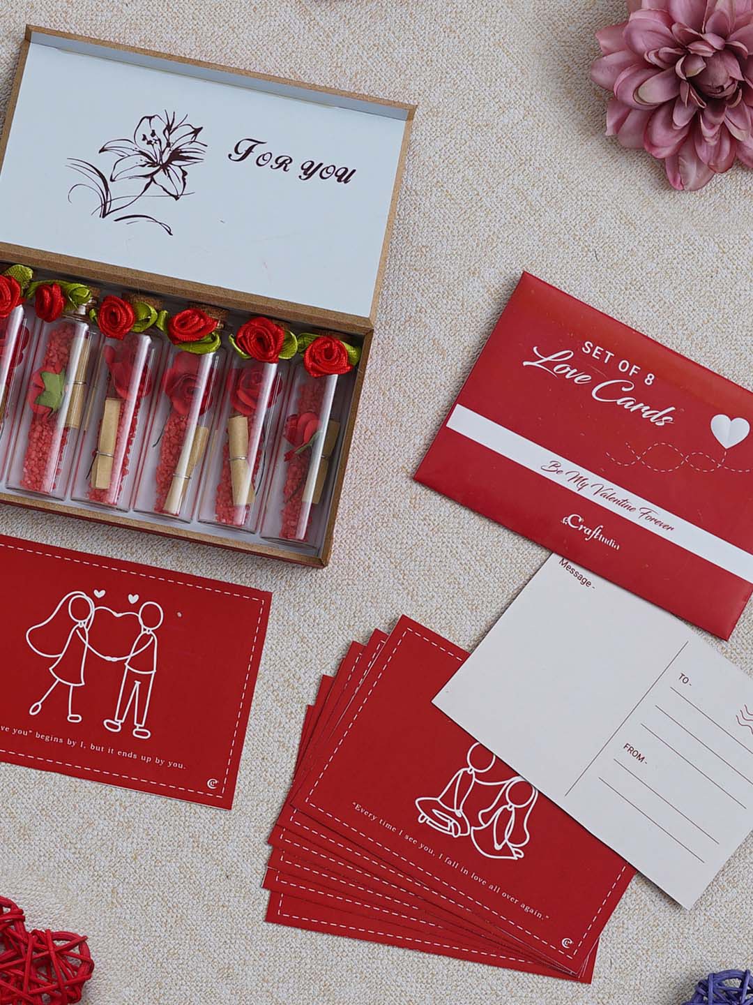 

eCraftIndia Red & White 2 Pcs Valentine Gift Set