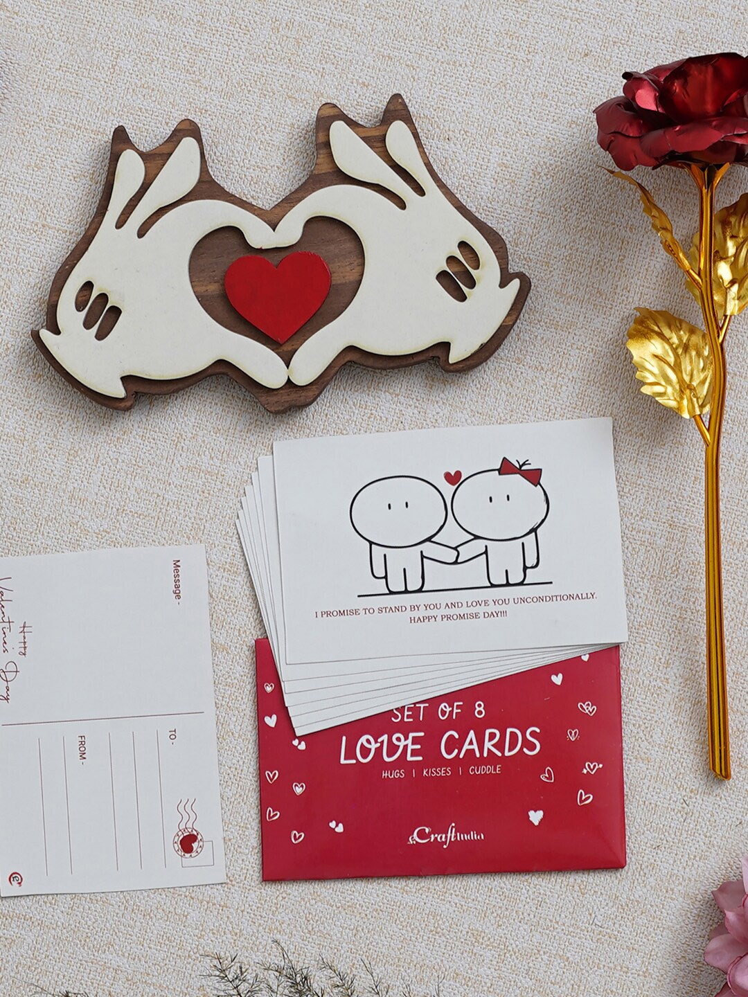 

eCraftIndia Red & White 3 Pcs Valentine Gift Set