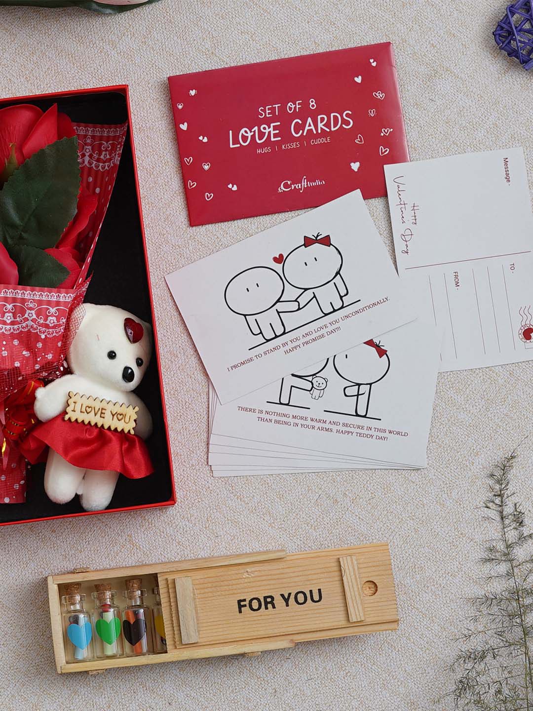 

eCraftIndia Red & Brown 3 Pcs Valentine Gift Set