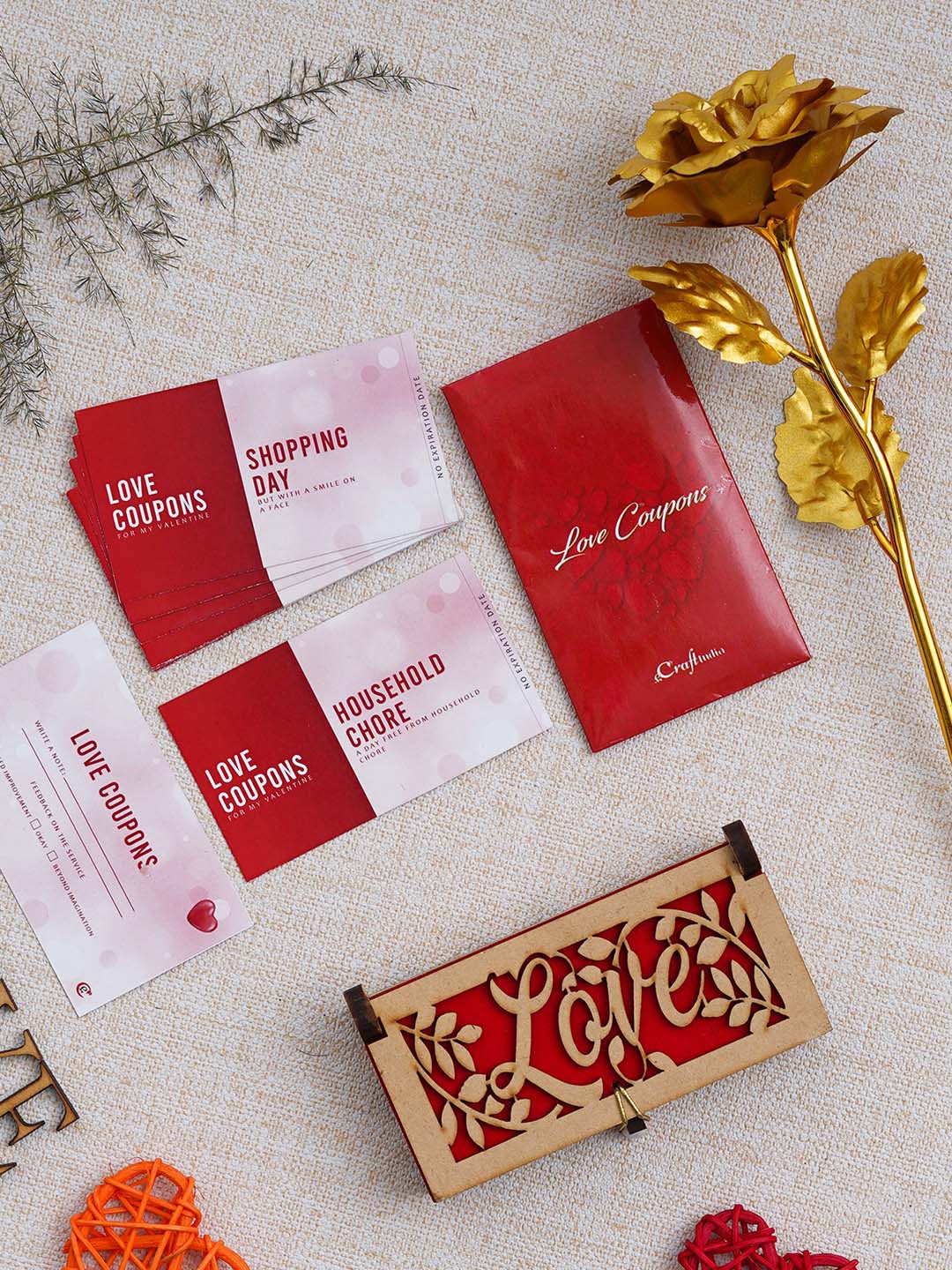 

eCraftIndia Red & Brown 3 Pcs Valentine Gift Set