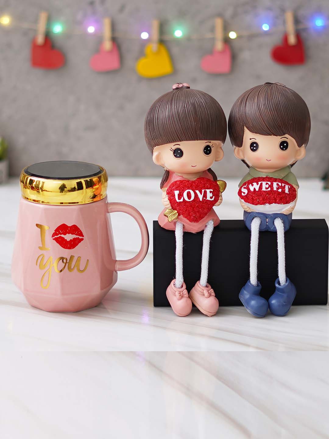 

eCraftIndia Pink & Red 2 Pcs Valentine Gift Set, Multi