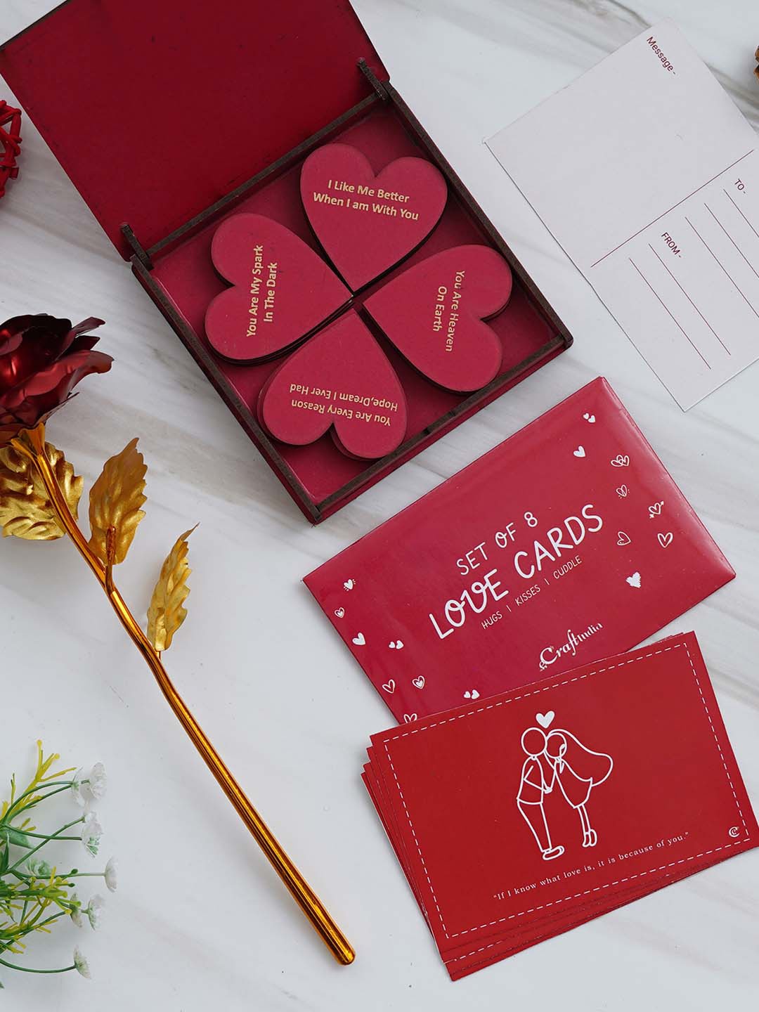 

eCraftIndia Red & Yellow 3 Pcs Valentine Gift Set