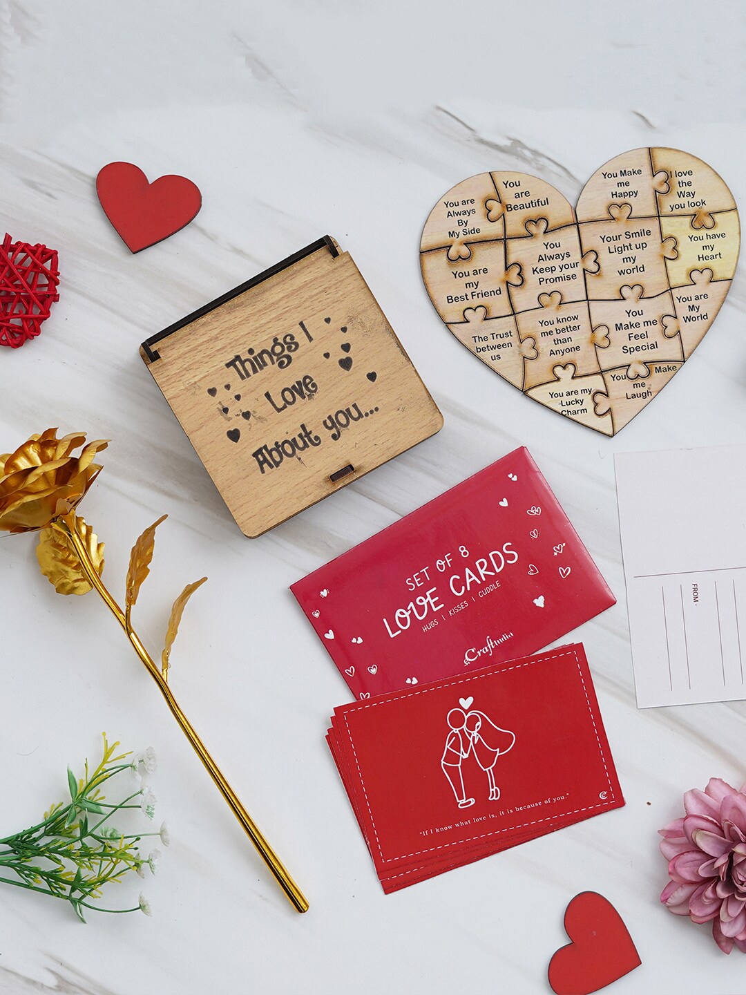 

eCraftIndia Red & Brown 3 Pcs Valentine Gift Set