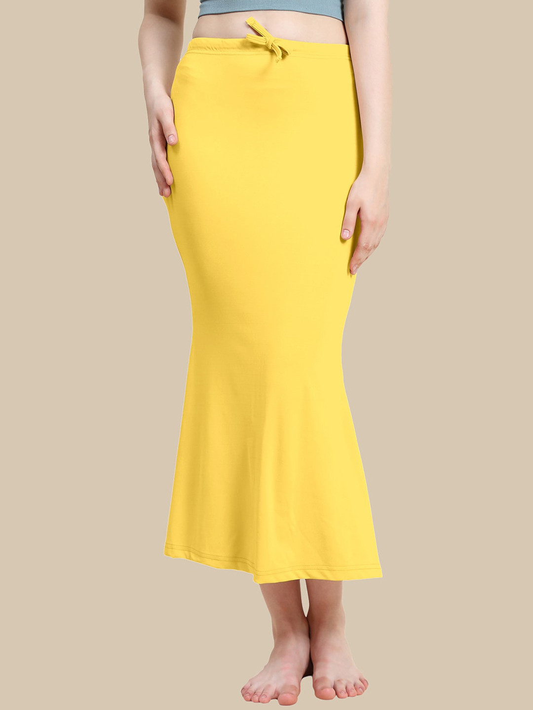 

Jaanvi Fish-Cut Style Saree Shapewear, Yellow
