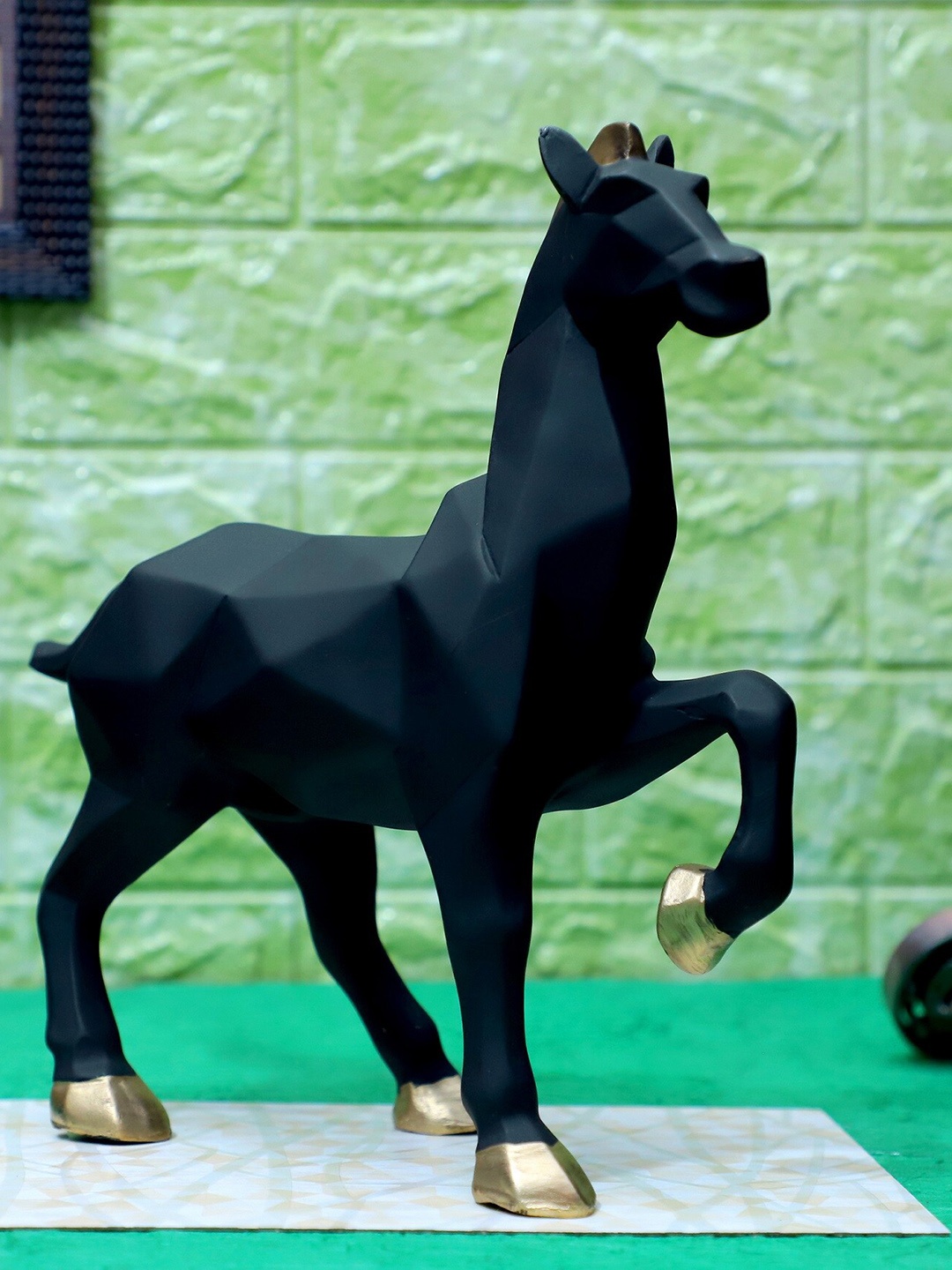 

FASHIYANOO Black Horse Medium Showpiece