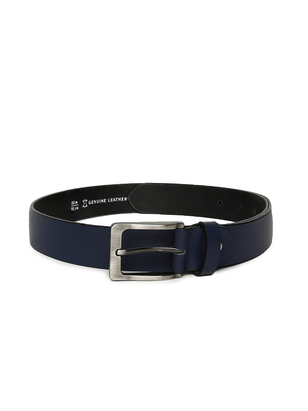 

Mast & Harbour Men Navy Blue Solid Belt