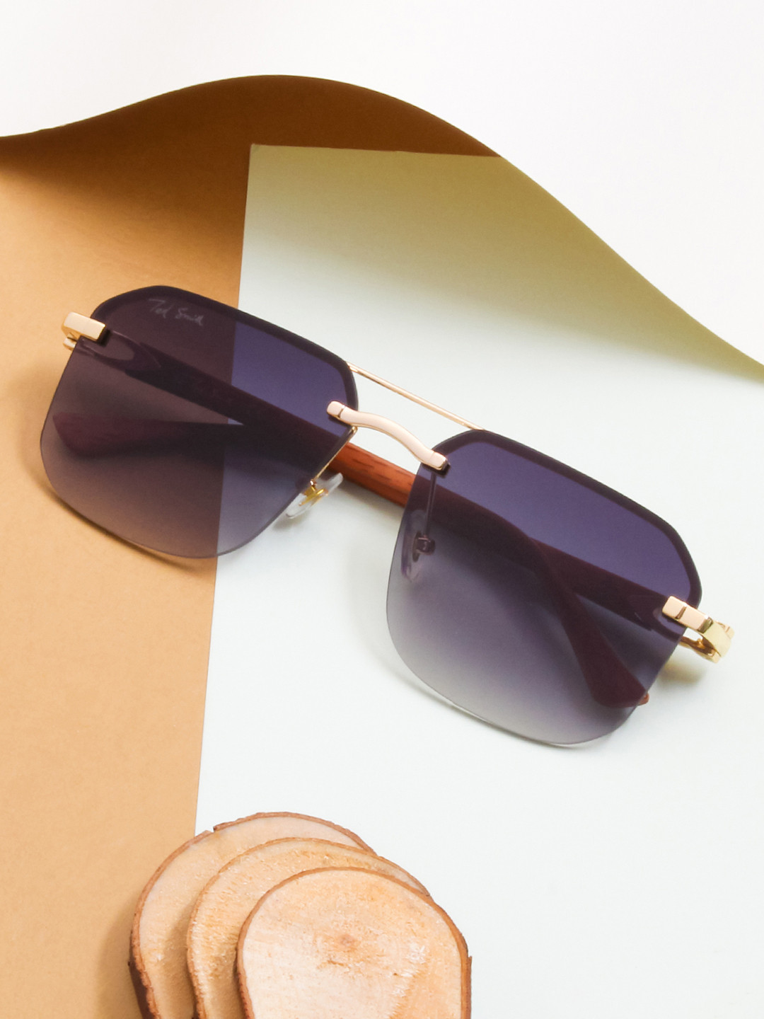 

Ted Smith Aviator Sunglasses with Polarised and UV Protected Lens CARTIEZ2_C4, Grey