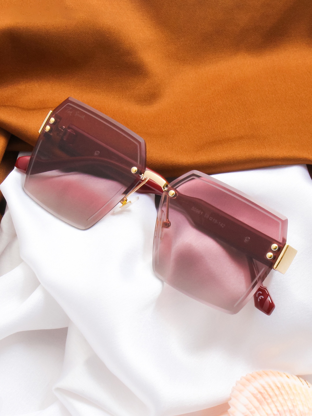 

Ted Smith Square Sunglasses with UV Protected Lens HEXON2_C3, Pink