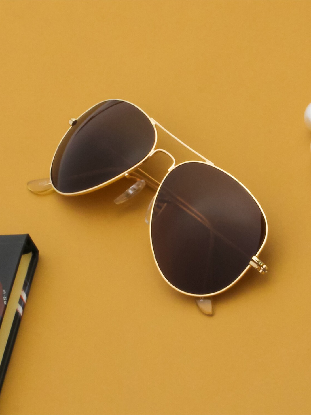 

Ted Smith Aviator Sunglasses with Polarised and UV Protected Lens, Brown
