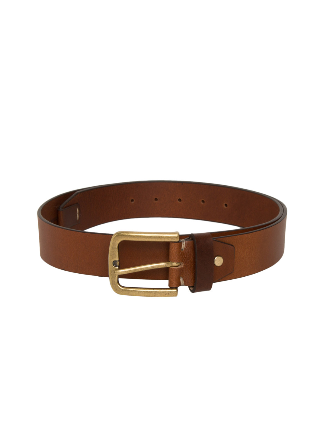 

Mast & Harbour Men Tan Brown Solid Leather Belt