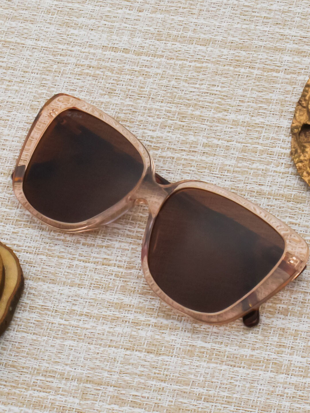 

Ted Smith Women Cateye Sunglasses with Polarised and UV Protected Lens, Brown