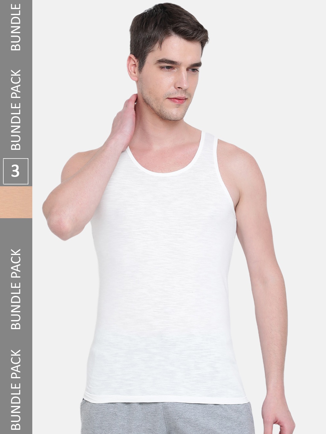 

Almo Wear Men Pack Of 2 Cotton Basic Vests, White