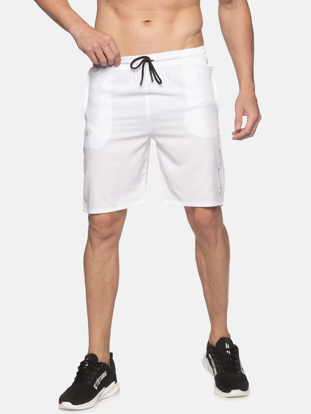 

ATTIITUDE Men Low-Rise Radid-Dry Sports Shorts, White