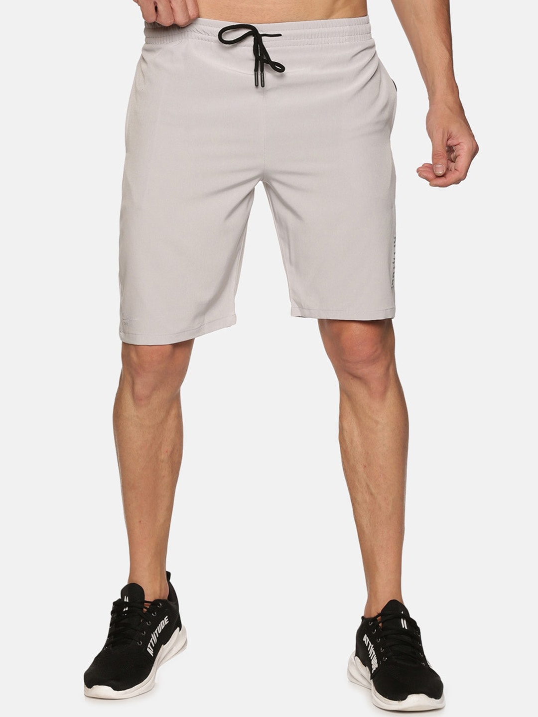 

ATTIITUDE Men Low-Rise Sports Shorts, Grey