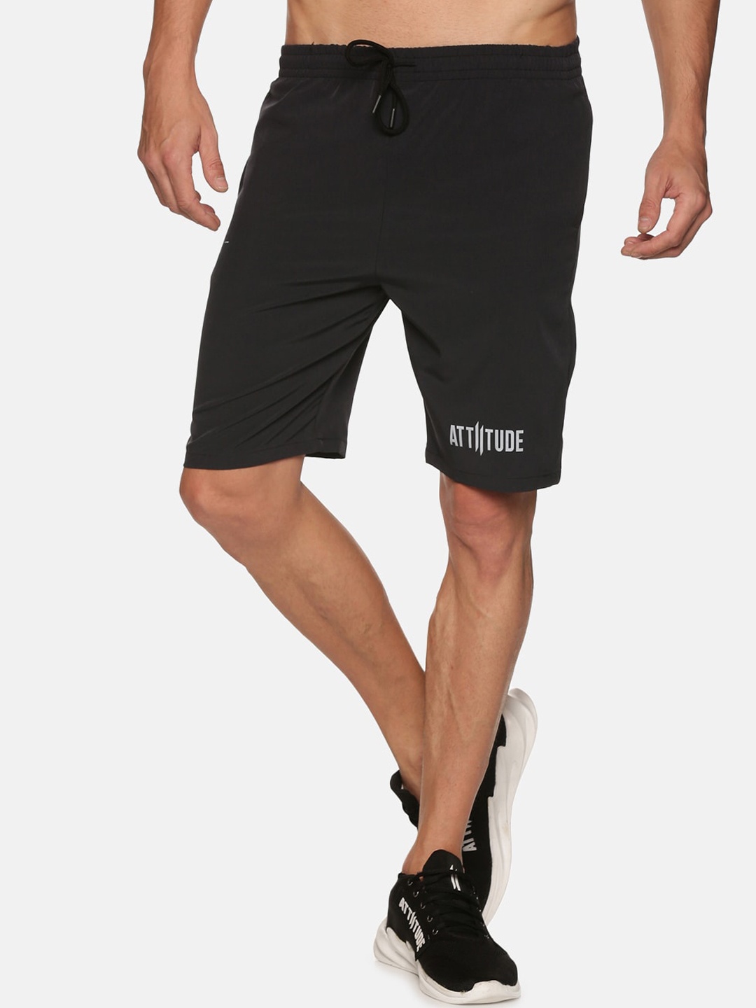

ATTIITUDE Men Low-Rise Rapid Dry Sports Shorts, Charcoal