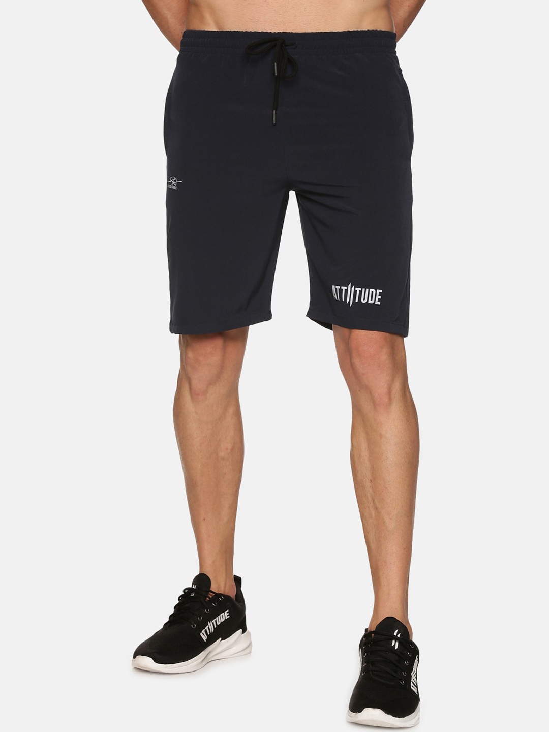 

ATTIITUDE Men Low-Rise Rapid-Dry Sports Regular Fit Shorts, Navy blue