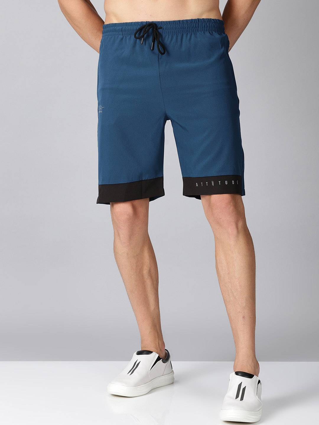 

ATTIITUDE Men Low-Rise Rapid-Dry Sports Shorts, Navy blue
