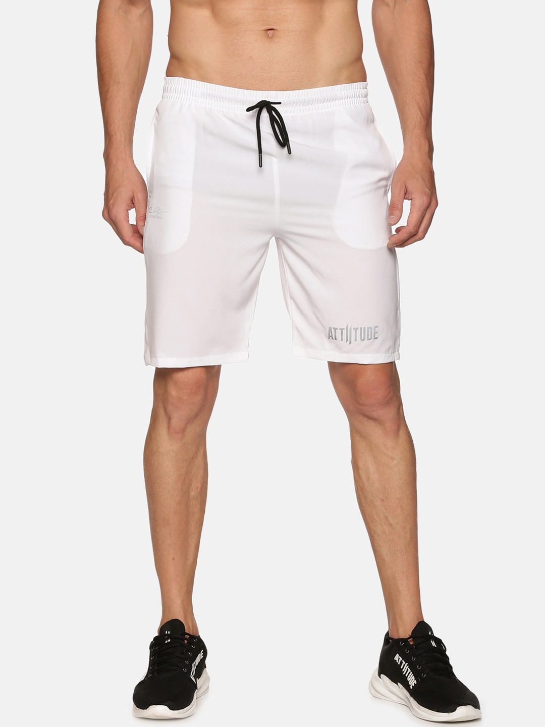 

ATTIITUDE Men Low-Rise Rapid-Dry Sports Shorts, White