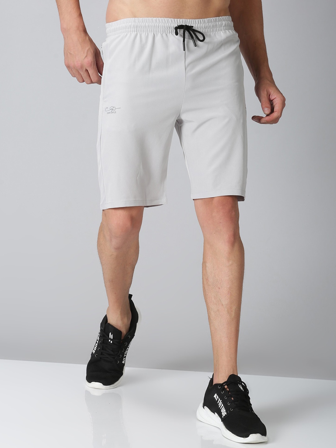 

ATTIITUDE Men Low-Rise Rapid Dry Sports Shorts, Grey
