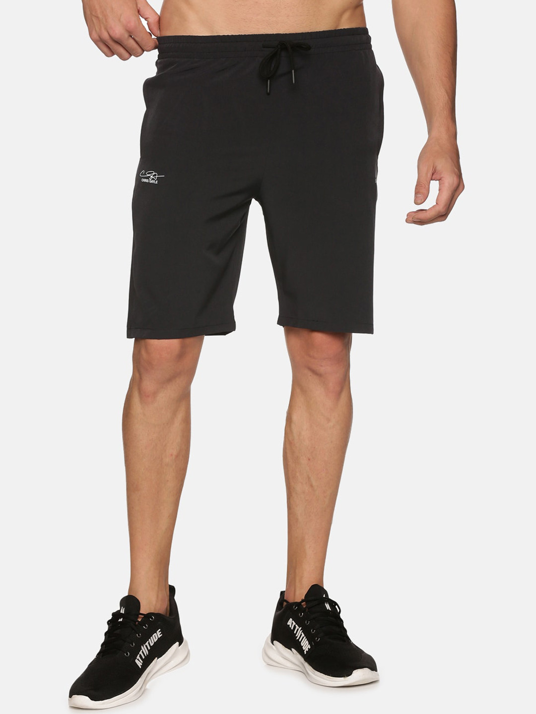 

ATTIITUDE Men Low-Rise Rapi-Dry Sports Shorts, Black