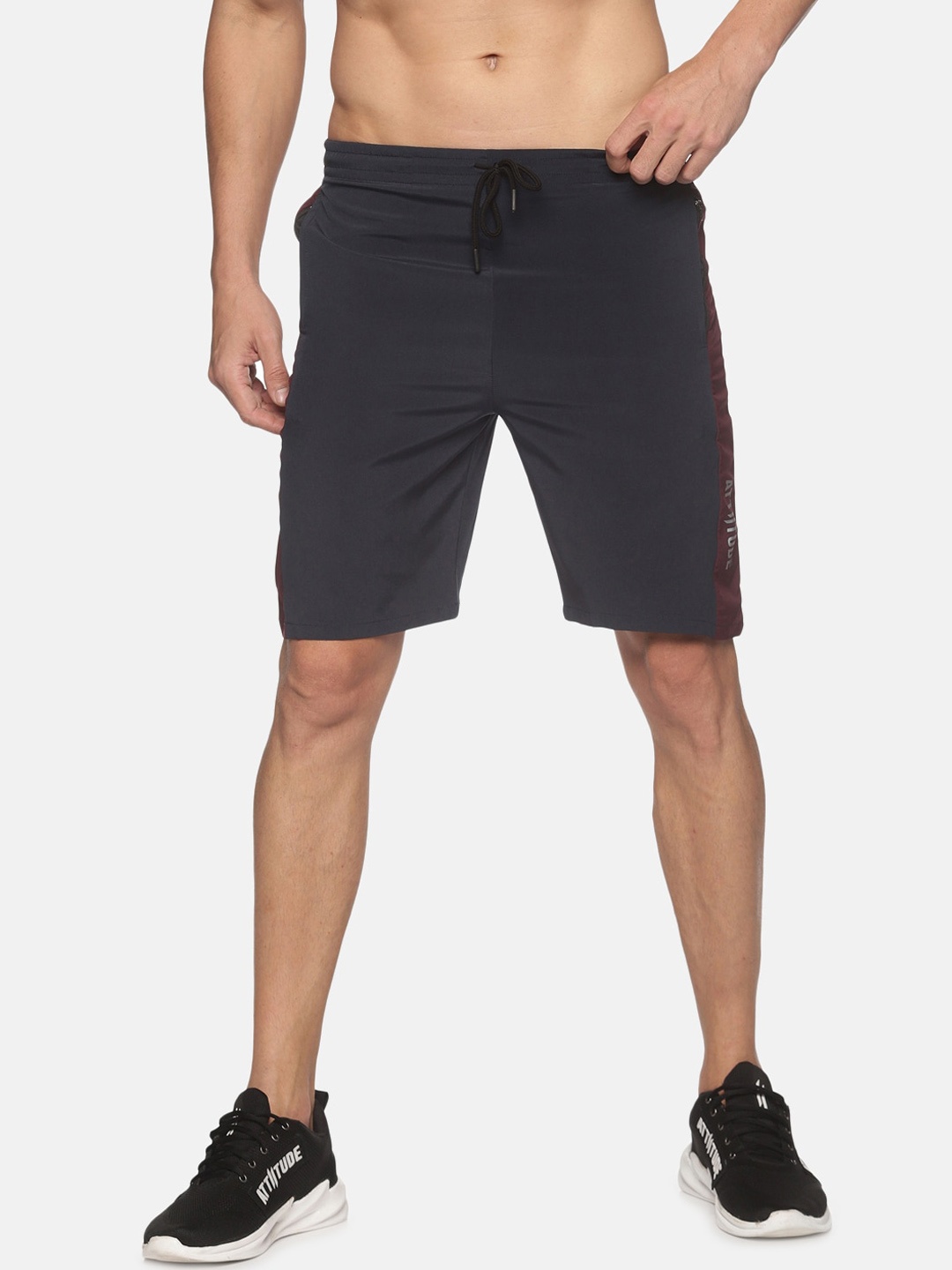 

ATTIITUDE Men Low-Rise Rapid-Dry Sports Shorts, Navy blue