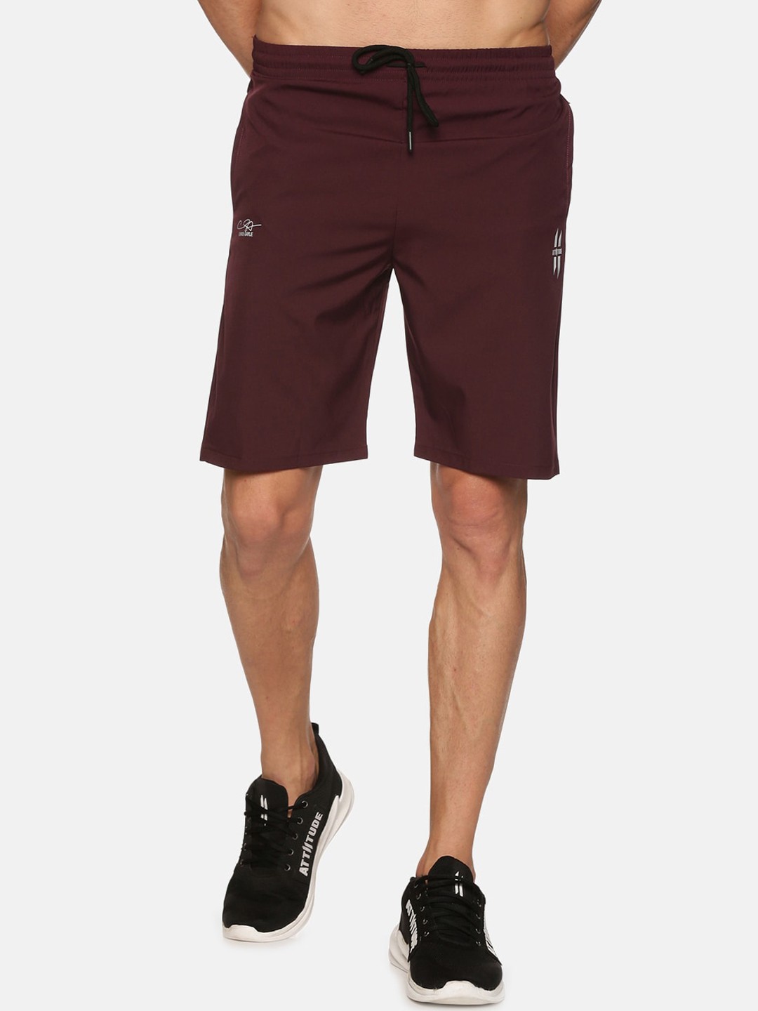 

ATTIITUDE Men Low-Rise Rapid-Dry Sports Shorts, Maroon