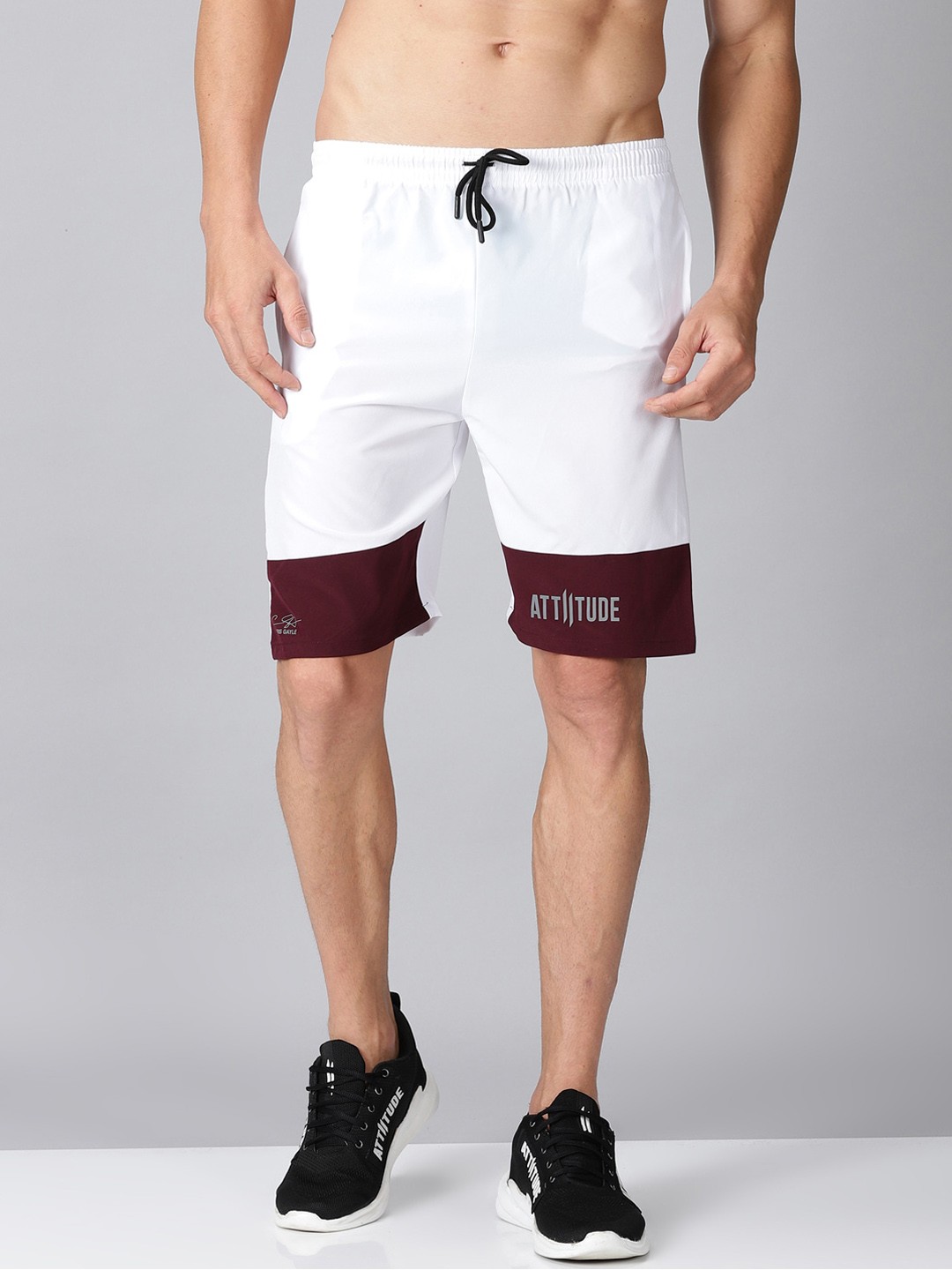 

ATTIITUDE Men Low-Rise Regular Shorts, White