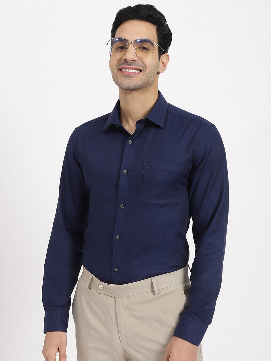 

Arrow Slim Fit Formal Pure Cotton Shirt, Navy blue