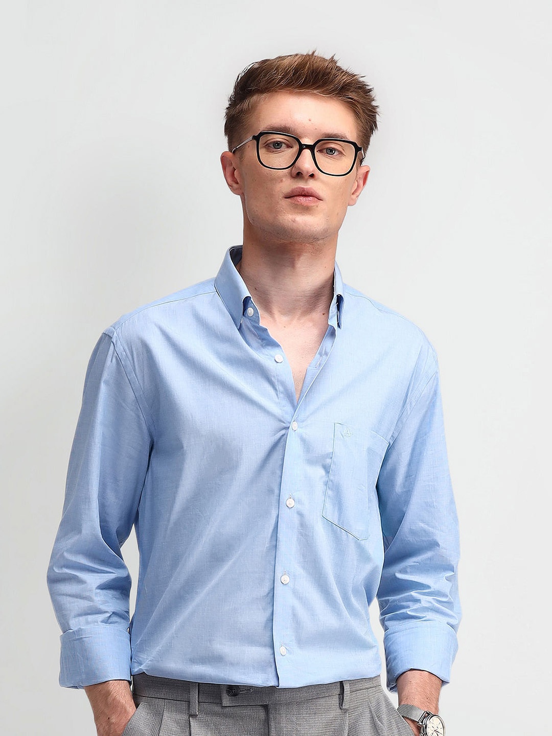 

Arrow Slim Fit Formal Cotton Shirt, Blue