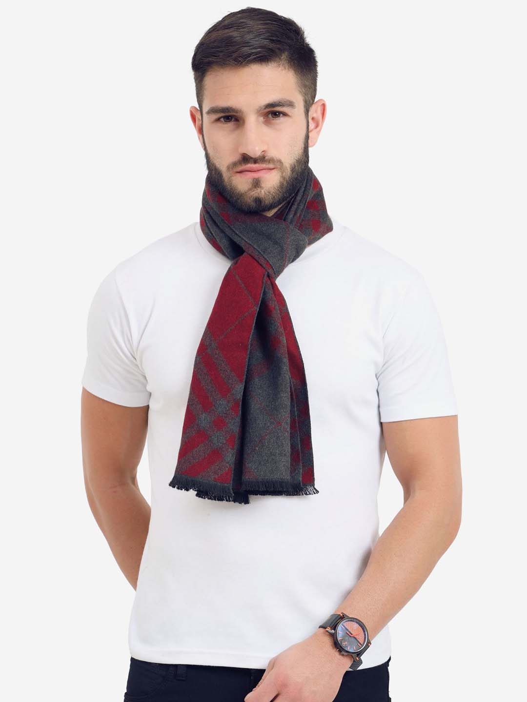 

FabSeasons Unisex Maroon & Grey Checked Scarf