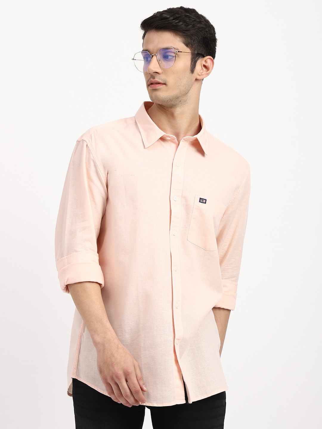 

Arrow Sport Men Pure Cotton Slim Fit Casual Shirt, Peach