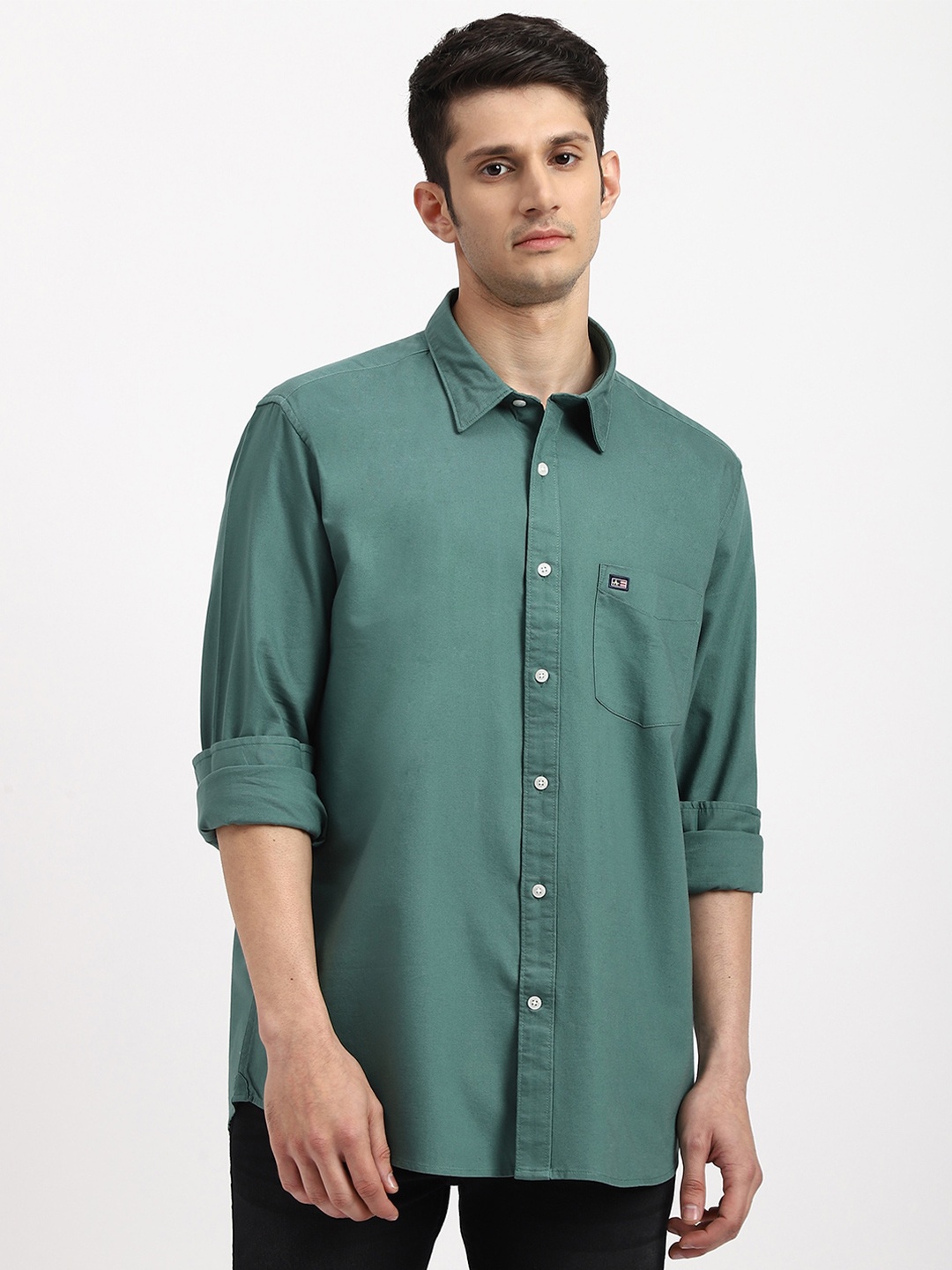 

Arrow Sport Men Slim Fit Oxford Weave Casual Pure Cotton Shirt, Green