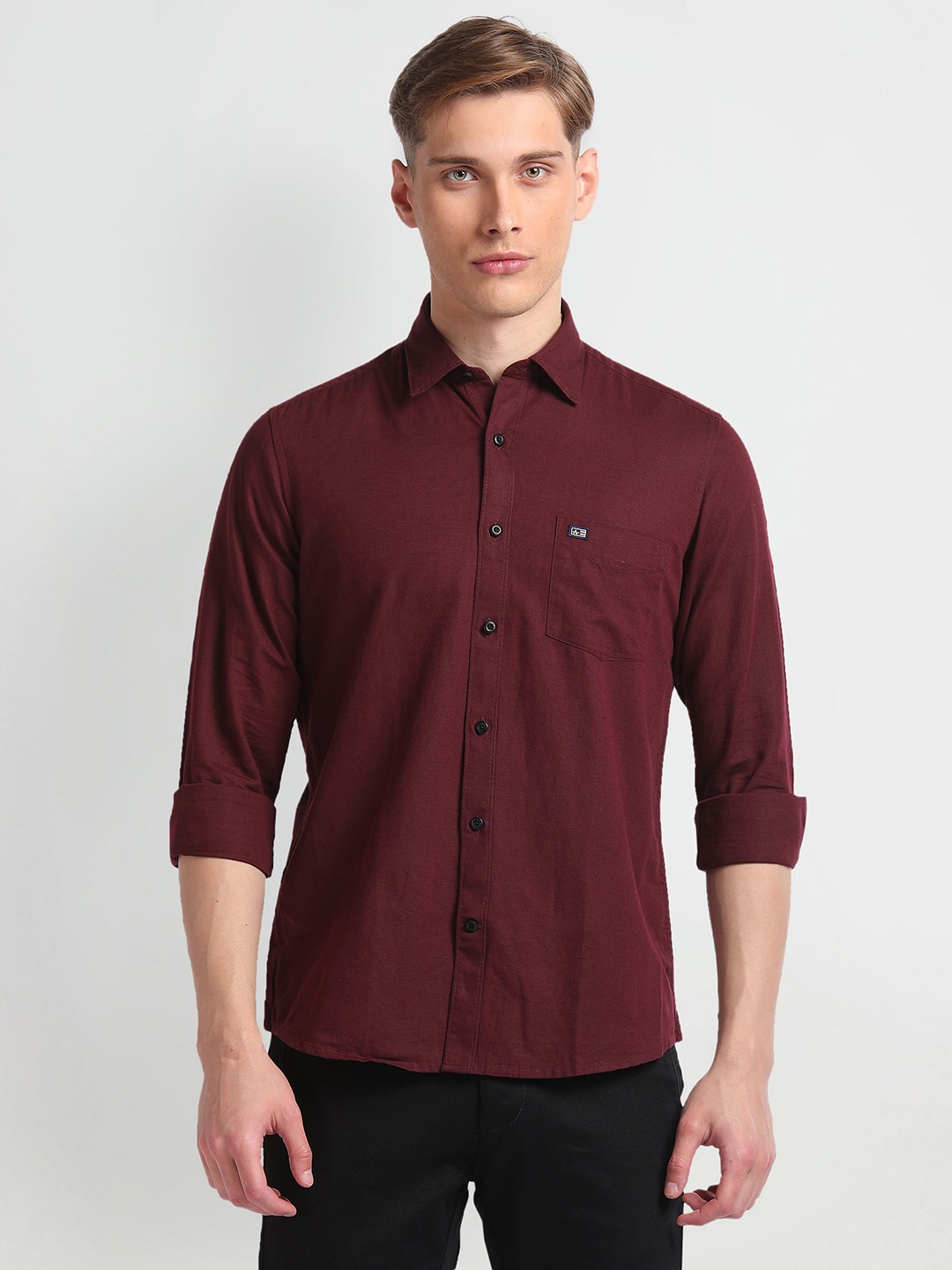 

Arrow Sport Men Pure Cotton Slim Fit Casual Shirt, Maroon
