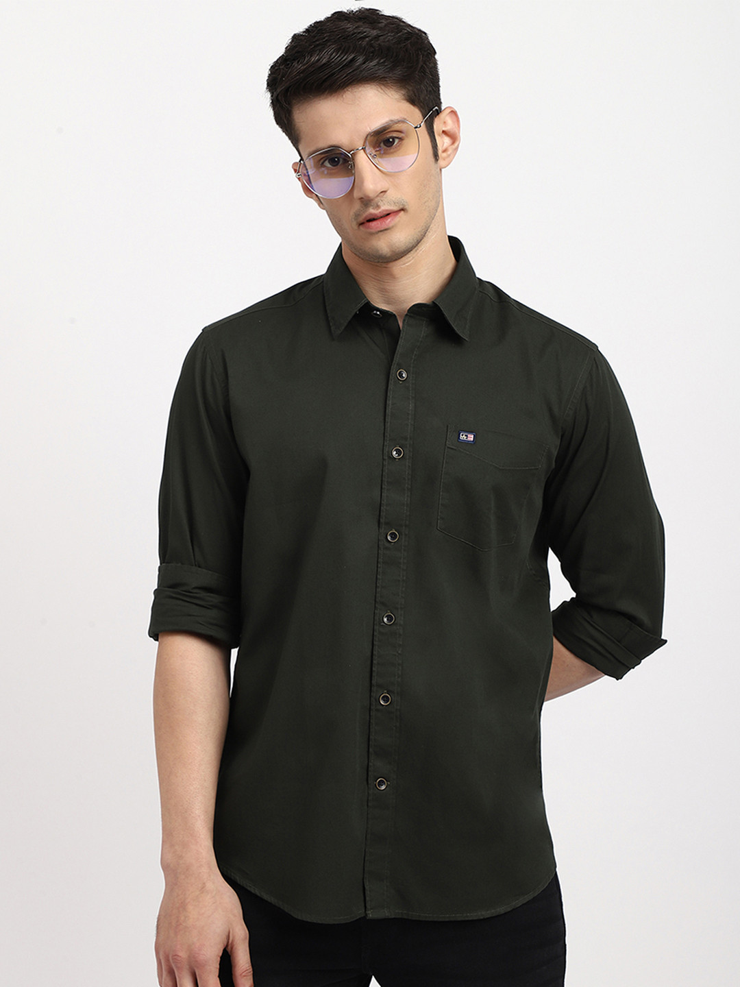 

Arrow Sport Men Regular Fit Twill Weave Casual Cotton Shirt, Green