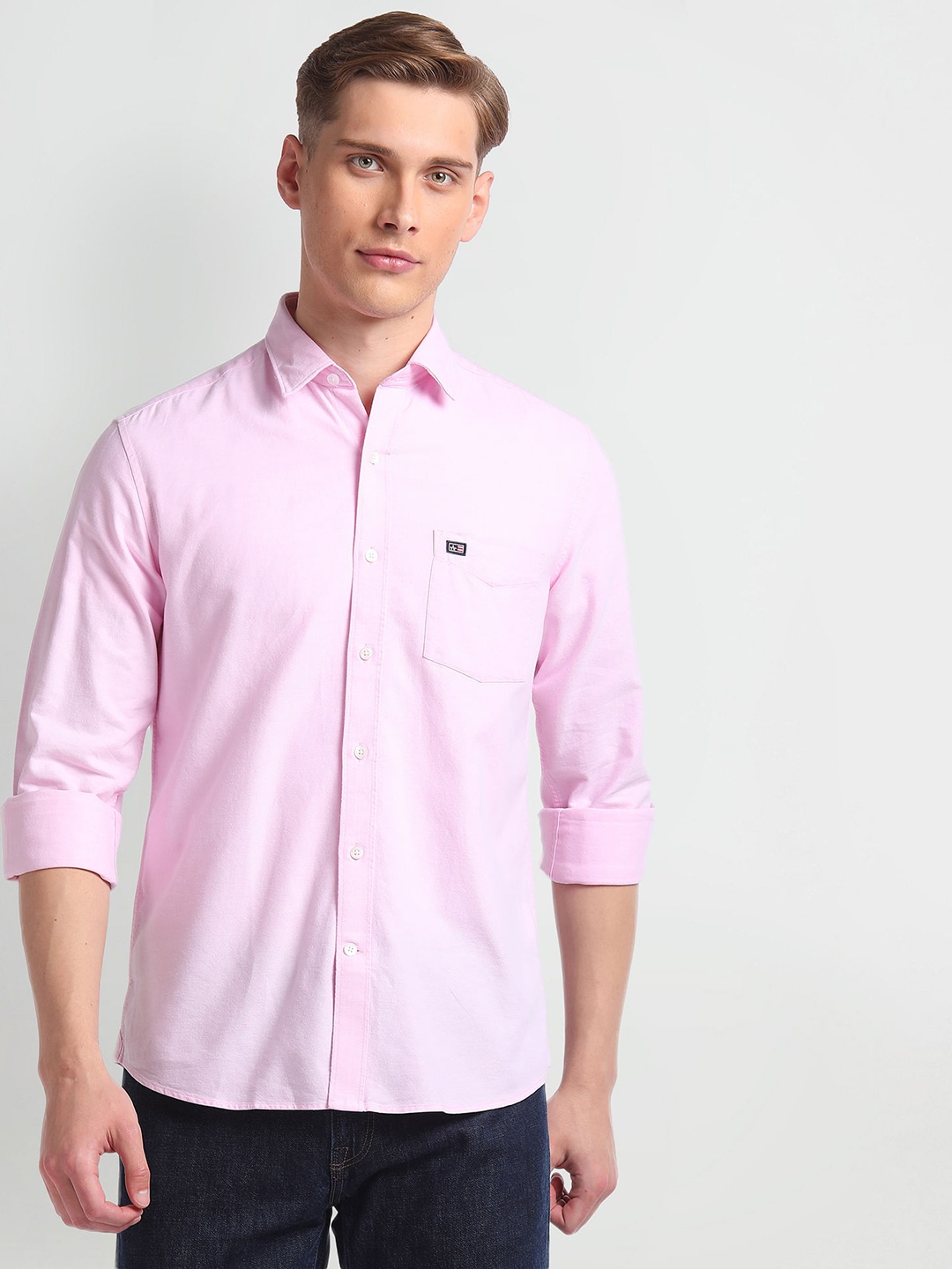 

Arrow Sport Men Oxford Slim Fit Cotton Casual Shirt, Pink
