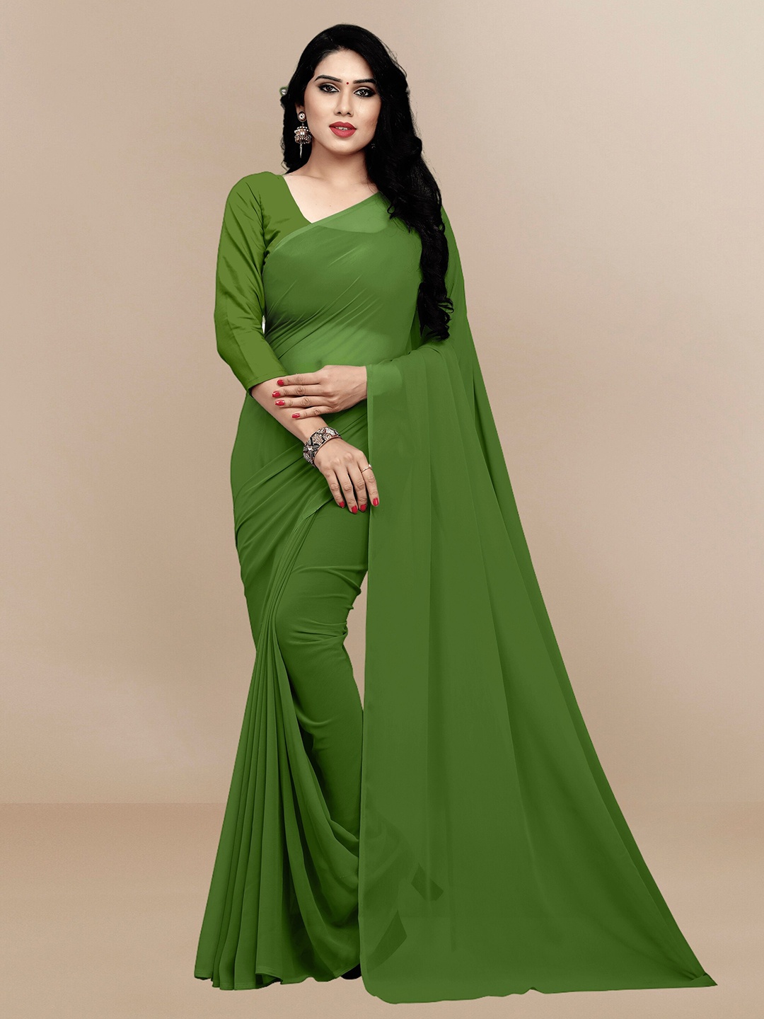 

Sidhidata Green Pure Georgette Saree