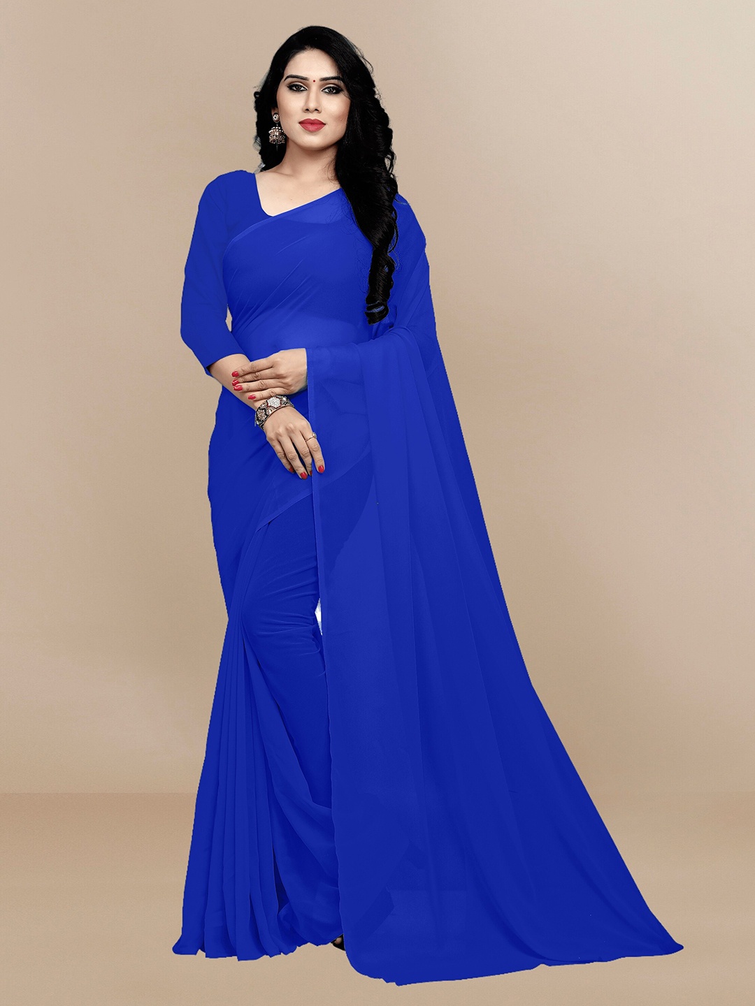 

Sidhidata Pure Georgette Saree, Blue