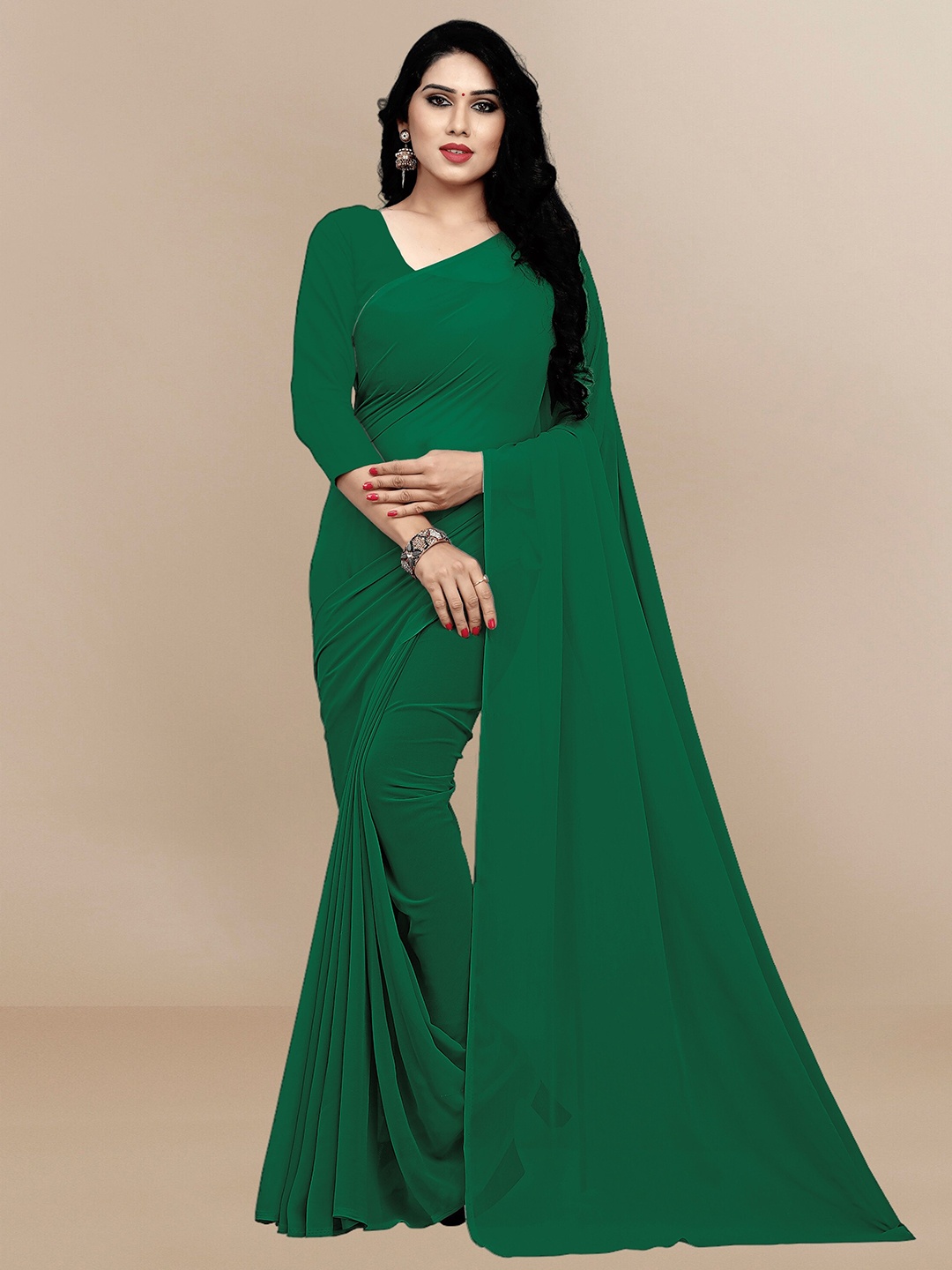 

Sidhidata Green Pure Georgette Saree
