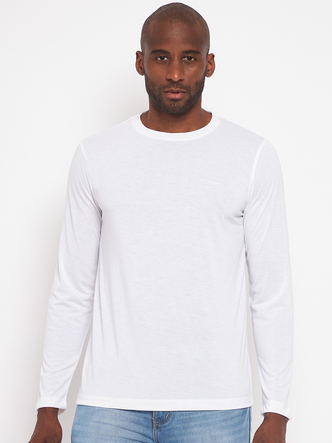 

Adobe Men Round Neck Cotton T-shirt, White