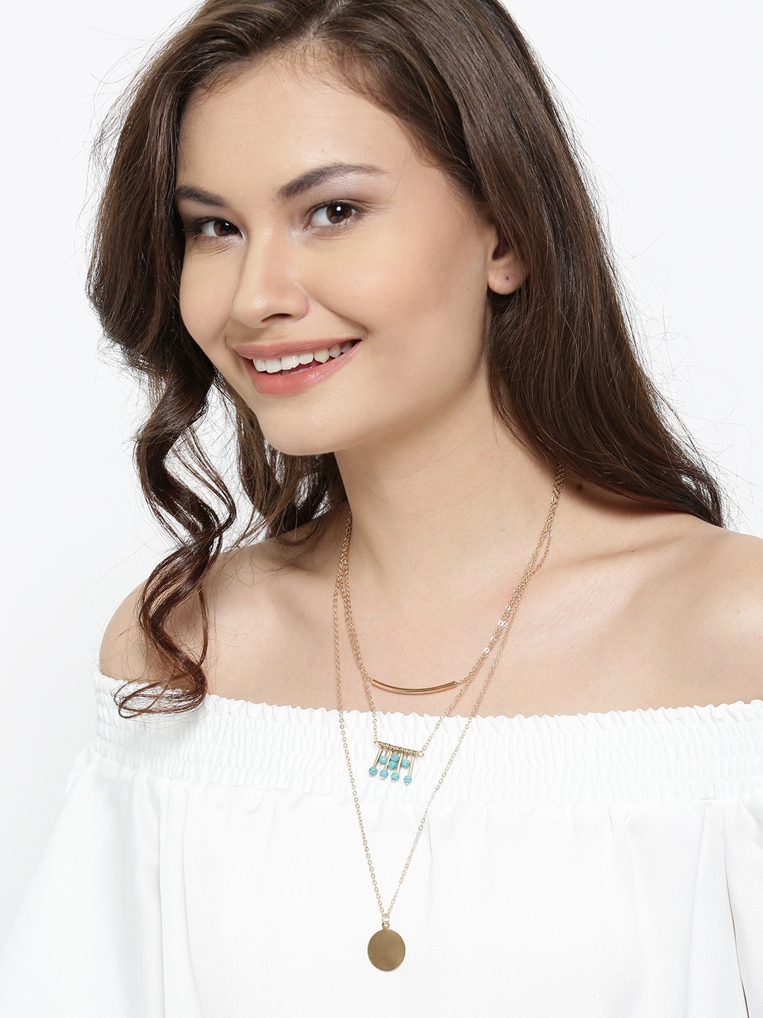 

OOMPH Gold-Toned Beaded Layered Necklace